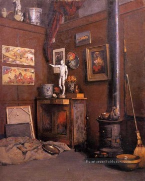 studio Tableaux - Intérieur d’un Studio avec Poêle Gustave Caillebotte